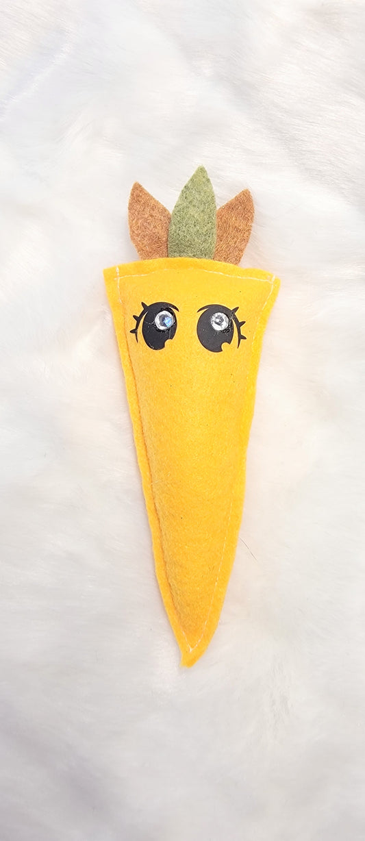 Cute Autumn Carrot Creature – Handmade Felt Easter Plush or Keychain - made to order