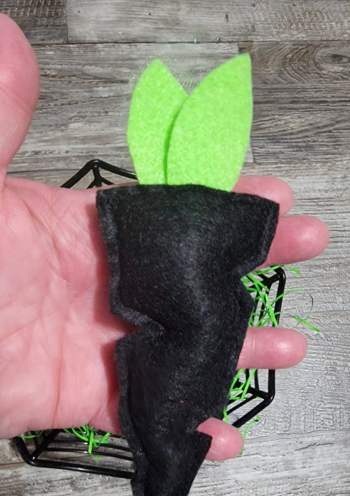 Handmade Creepy Black Carrot Creature plush, keychain, bag charm - Made to order