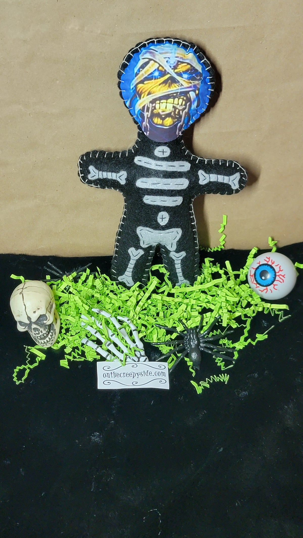 OOAK Eddie Music Mascot Stitchling – On the Creepy Side – Ready to Ship
