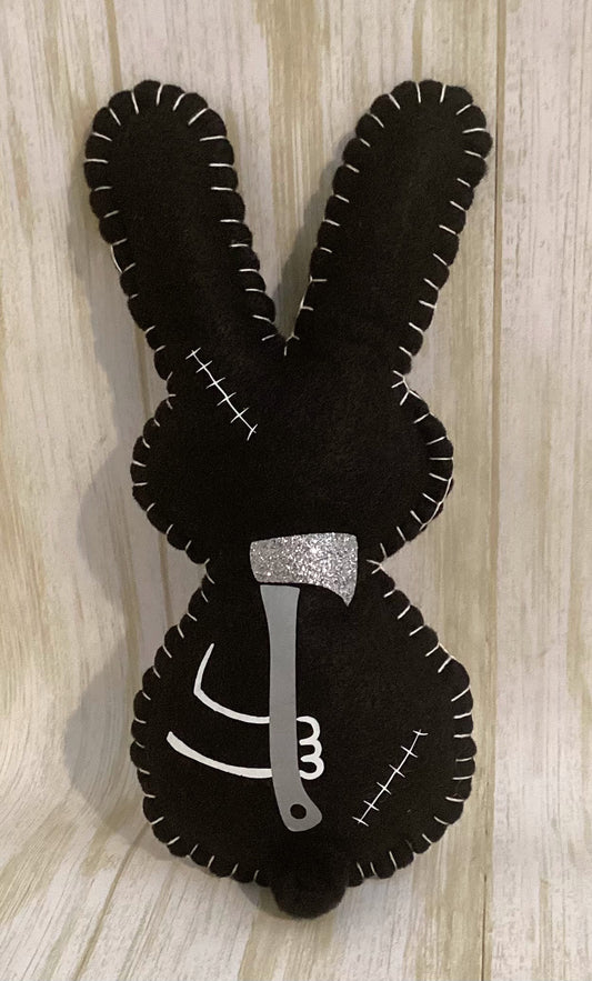 Psycho Killer Bunny Holding a Glitter Axe behind its back! Made to order & Personalizable