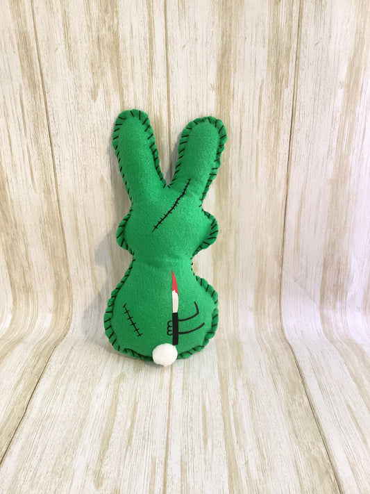 Large Creepy Green Zombie Bunny Plush – Personalized | With or Without Weapon