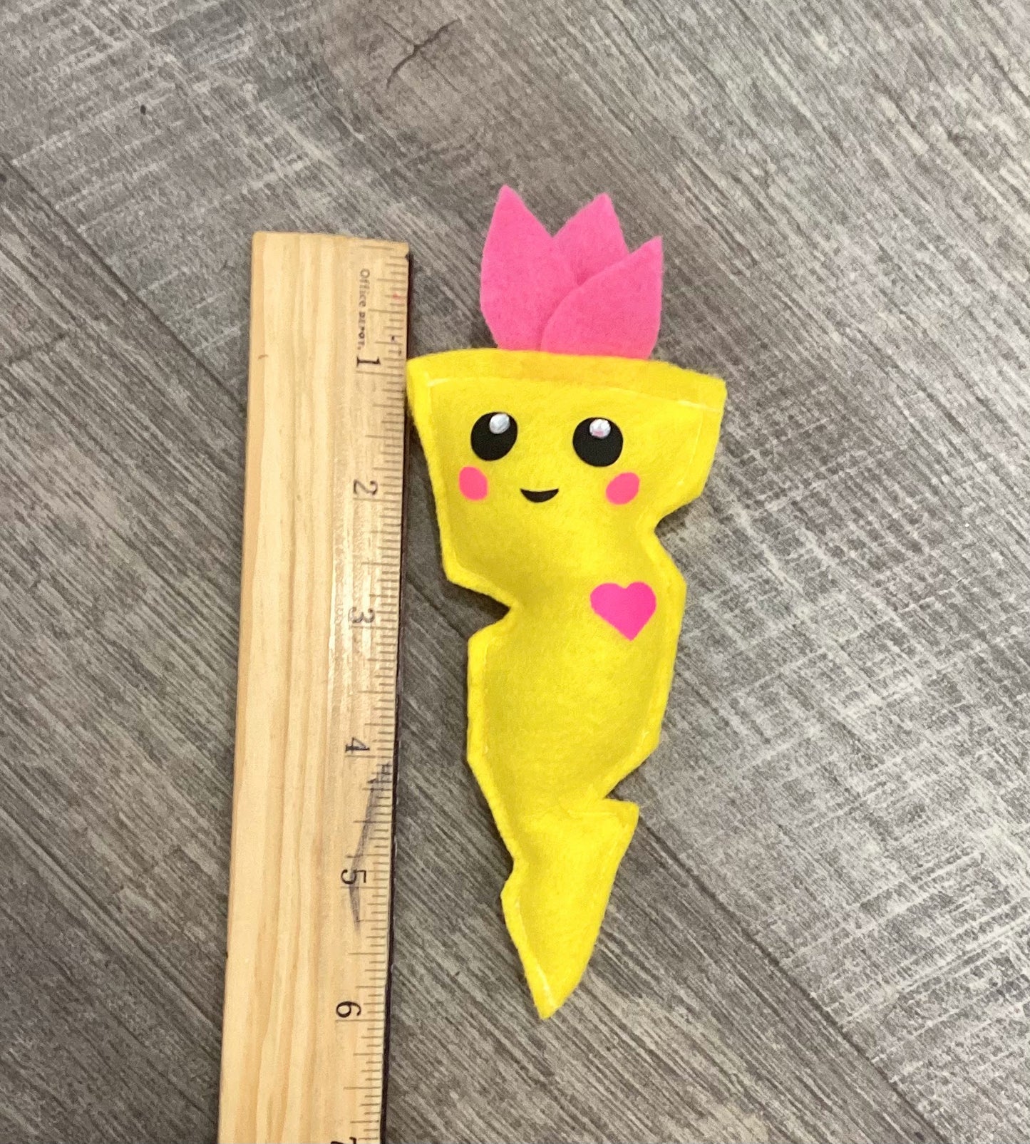 Handmade Sweet & Cute Yellow felt Carrot plush for your easter basket.