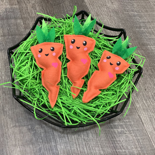 Handmade Sweet & Cute Orange felt Carrot plush for your easter basket.