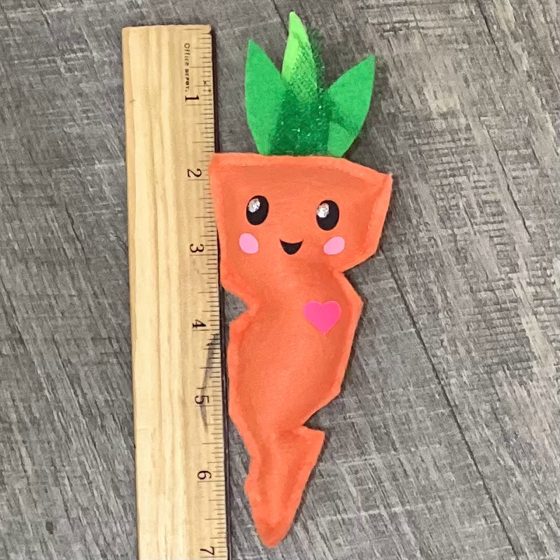 Handmade Sweet & Cute Orange felt Carrot plush for your easter basket.