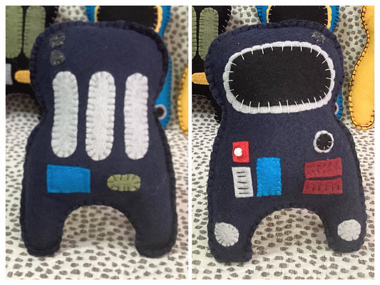Cosmic Space Dudes – One-of-a-Kind Handmade Felt Astronaut Plush - Ready to ship