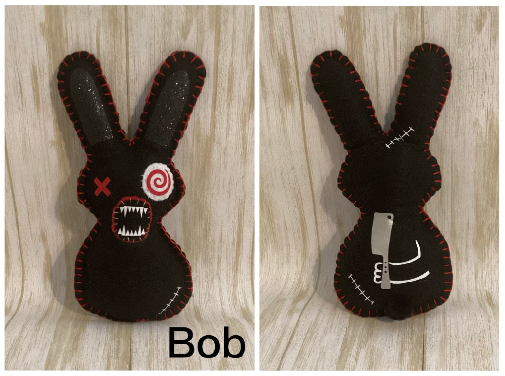 Psycho Killer Bunny Gang - Chris - He holds a bloody knife behind his back. Made to order