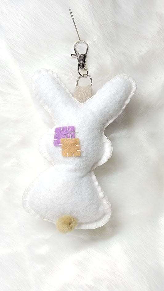 OOAK Mini Bunny Plush keychain / bag charm - Handmade - Ready to ship