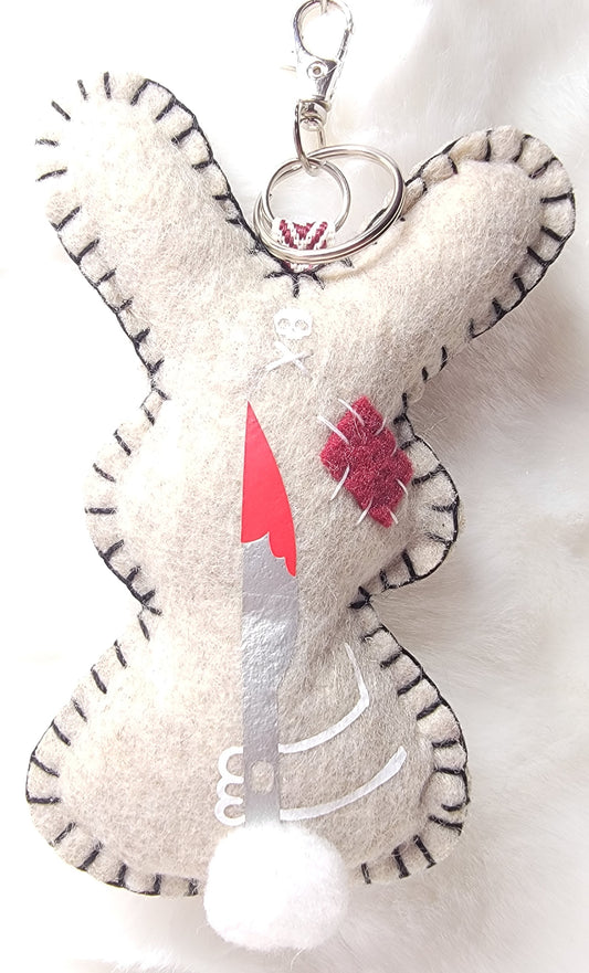 OOAK Mini Bunny Plush keychain / bag charm - Handmade - Ready to ship