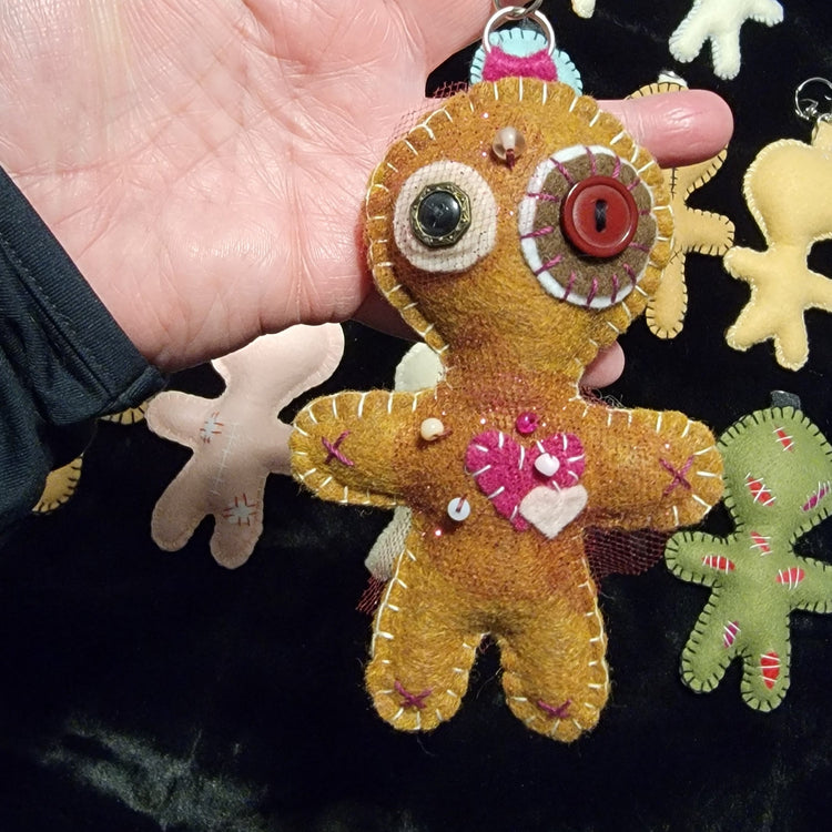 Mini Button-Eyed Stitchling keychains