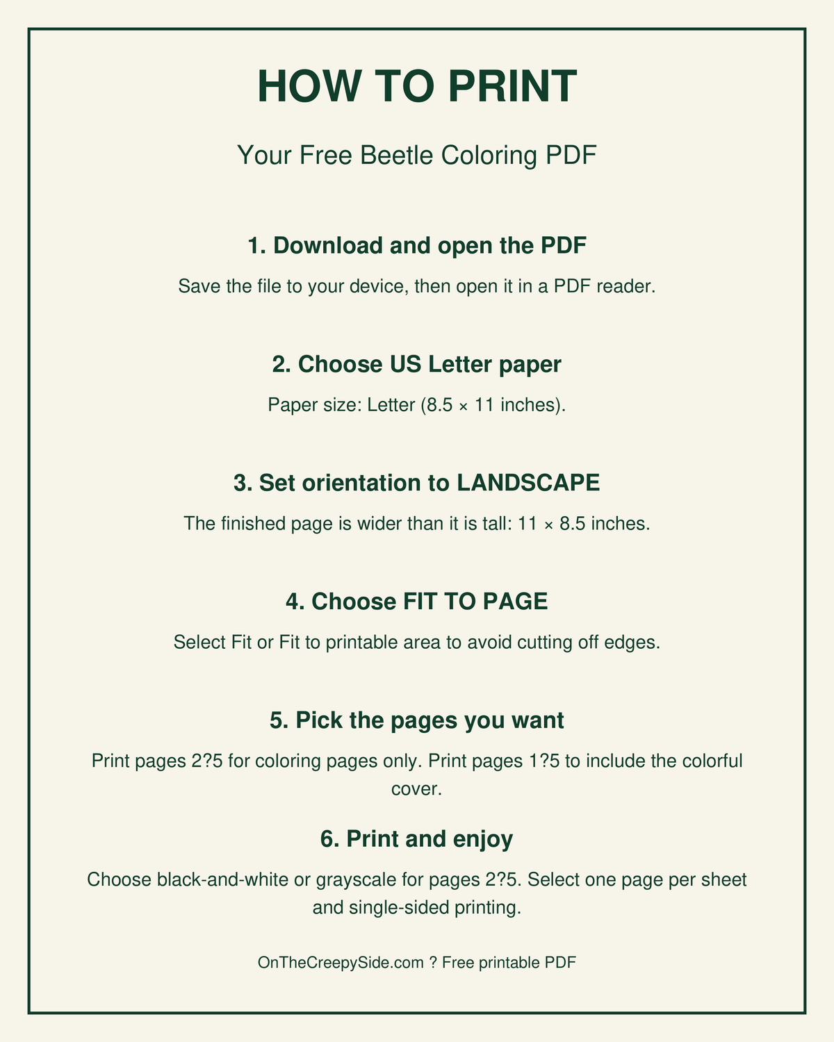 FREE Beetle Coloring Pages | 5-Page Printable PDF Download | Ladybugs, Firefly & Japanese Beetle