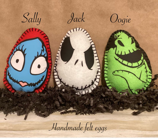 Creepy Easter Egg Set of 3 – Gothic Easter Decor – Halloween Easter Basket Fillers inspired my The nightmare before christmas