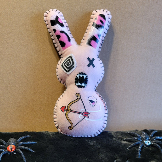 Baby Pink leopard cupid killer bunny pixie - Made to order