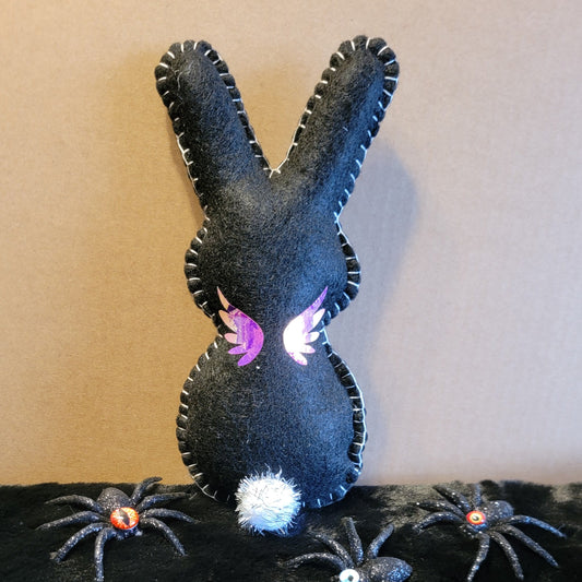 Magic Black Spell Bunny Plush – Handmade to order Gothic Pixie Art Dolls