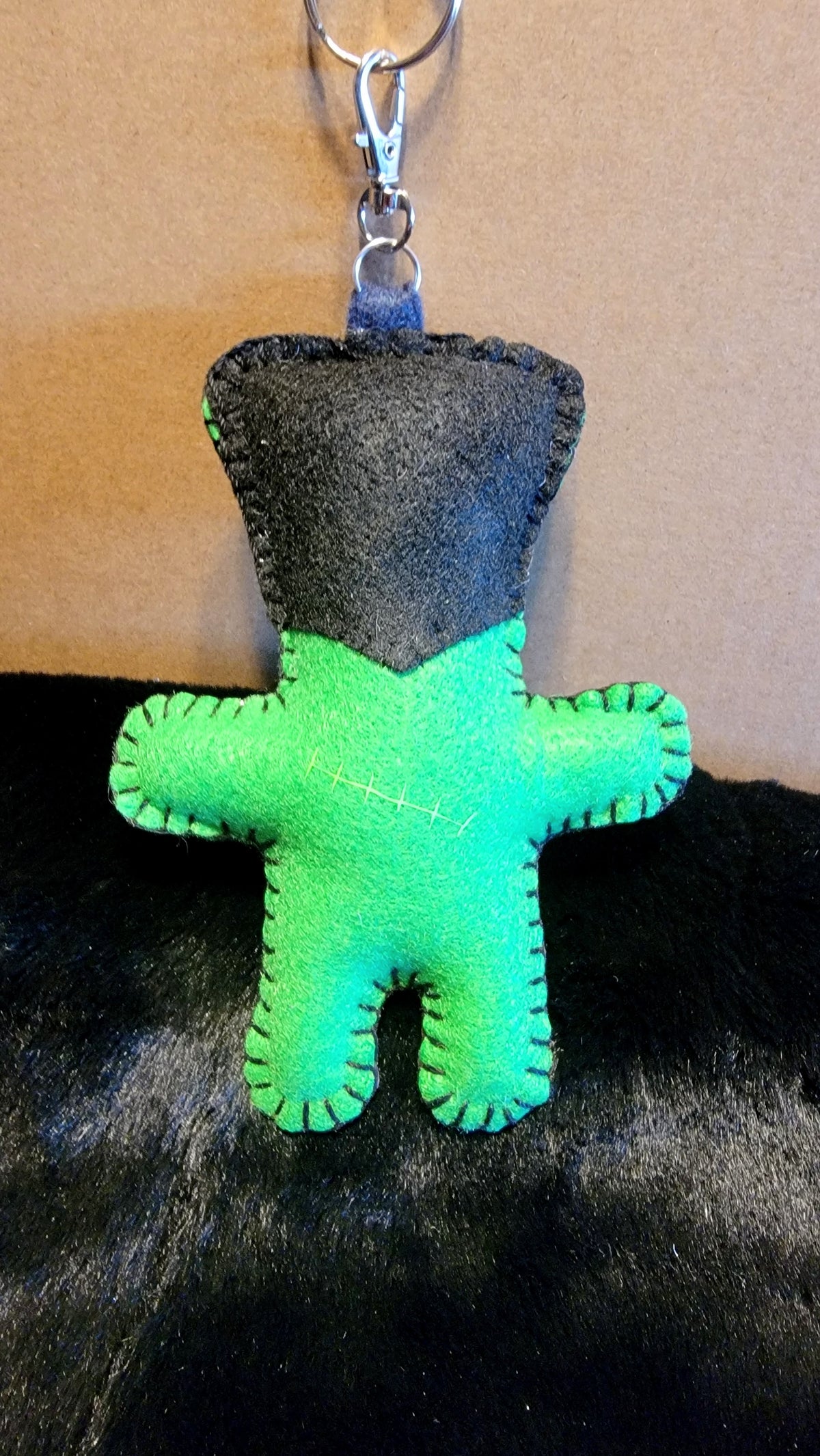 Frankenstein & Bride Doll Keychains | Handmade Felt Monster Bag Charms | OOAK - Ready to Ship