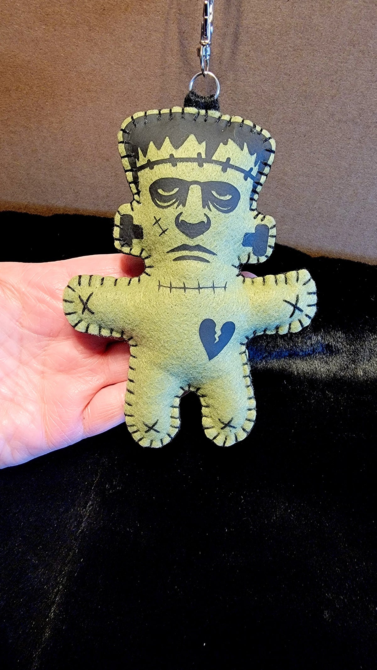 Frankenstein & Bride Doll Keychains | Handmade Felt Monster Bag Charms | OOAK - Ready to Ship