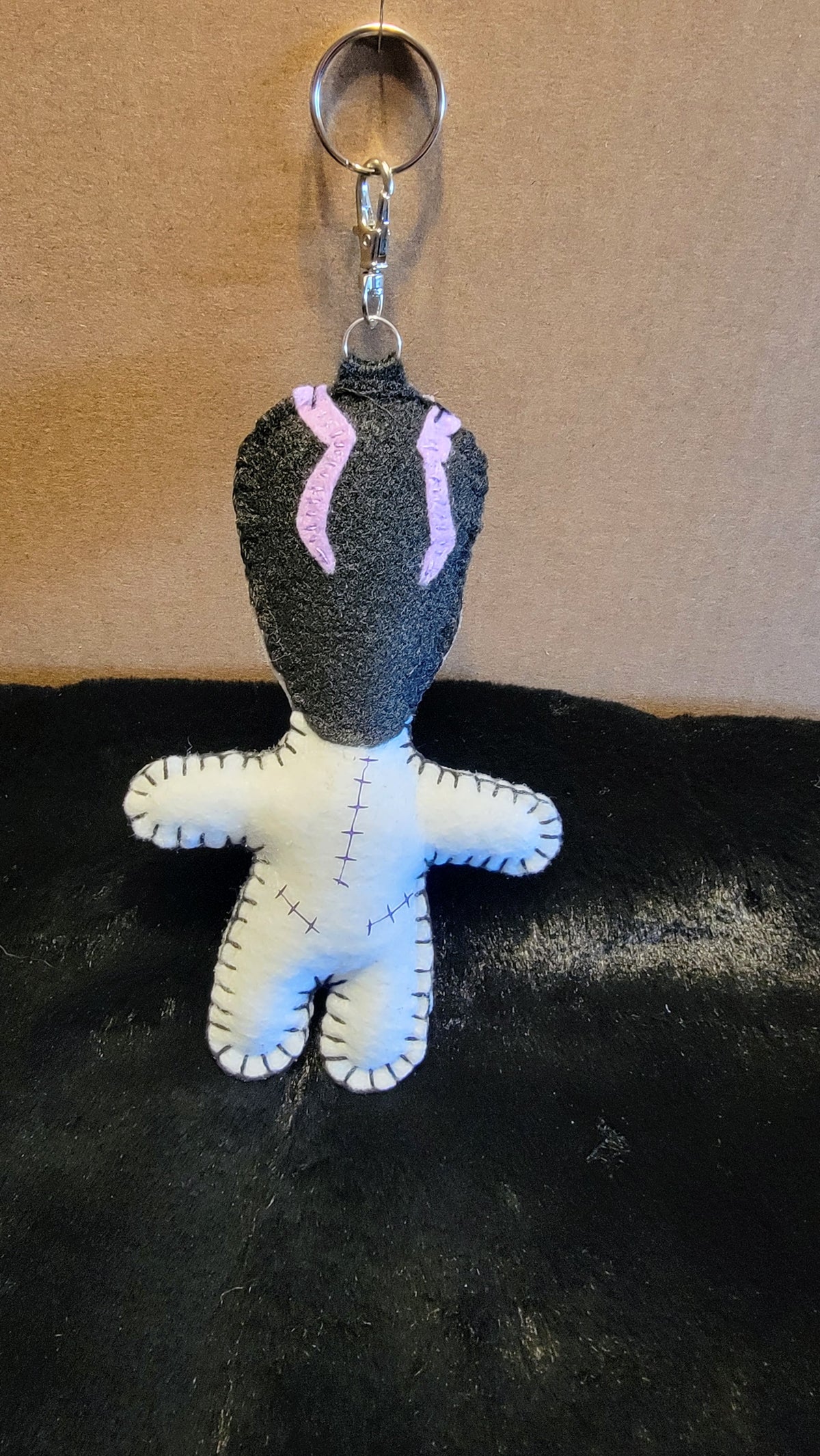 Frankenstein & Bride Doll Keychains | Handmade Felt Monster Bag Charms | OOAK - Ready to Ship