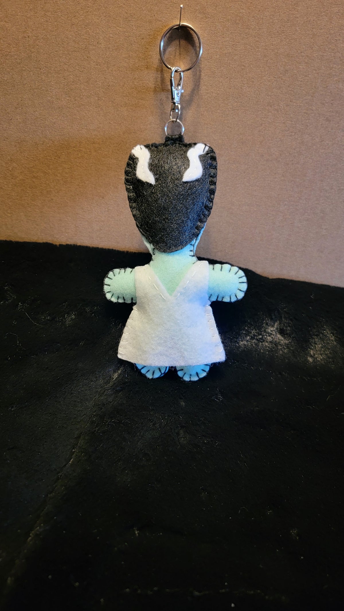 Frankenstein & Bride Doll Keychains | Handmade Felt Monster Bag Charms | OOAK - Ready to Ship