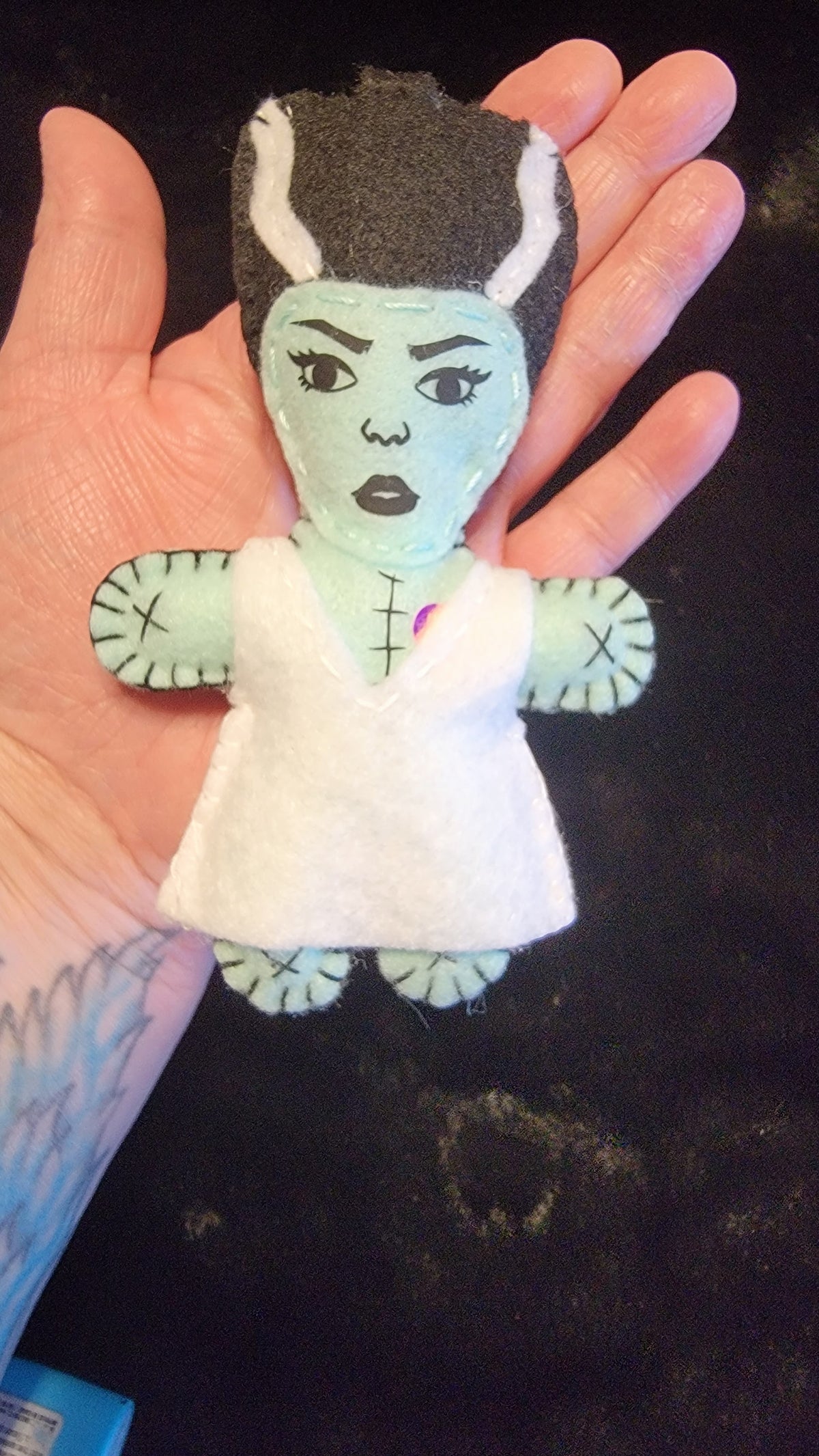 Frankenstein & Bride Doll Keychains | Handmade Felt Monster Bag Charms | OOAK - Ready to Ship