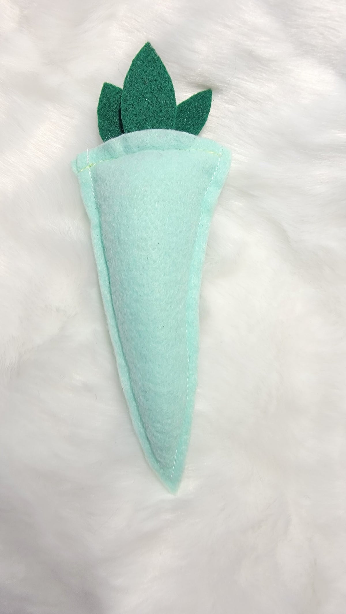 Minty Carrot Creature – Handmade Felt Plush or Keychain for Easter - Made to order