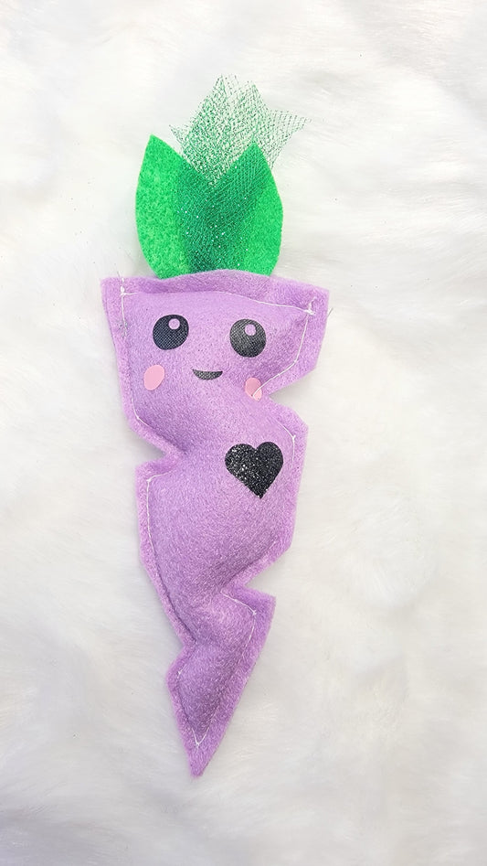 Cute Carrot Creature – Handmade Felt Easter Plush or Keychain - Made to order