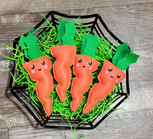 Kawaii Carrot Plushie – Cute Japanese-Inspired Carrot Character | Handmade Plush or Keychain | Made to Order
