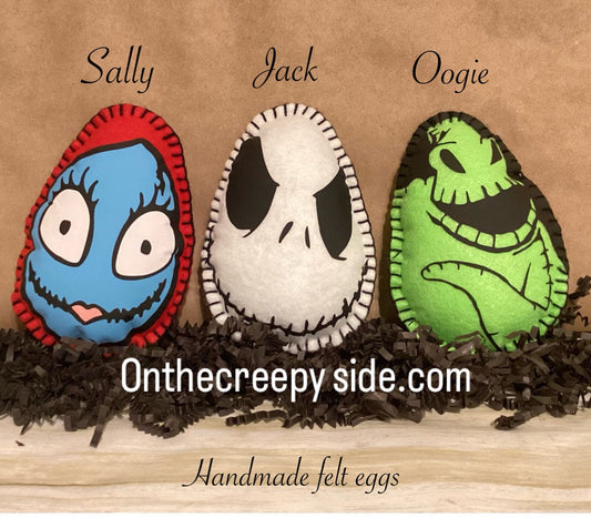 Creepy Easter Egg Set of 3 – Gothic Easter Decor – Halloween Easter Basket Fillers inspired my The nightmare before christmas