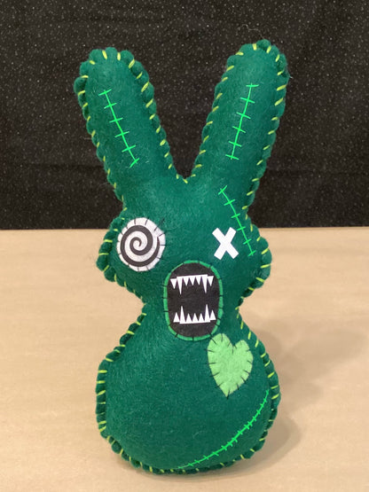 Large Green Zombie Bunny Plush - Made to Order - Peronalize