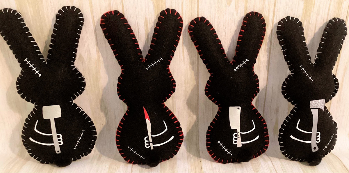 Psycho Killer Bunny Holding a Sledge Hammer behind its back! Made to order & Personalizable