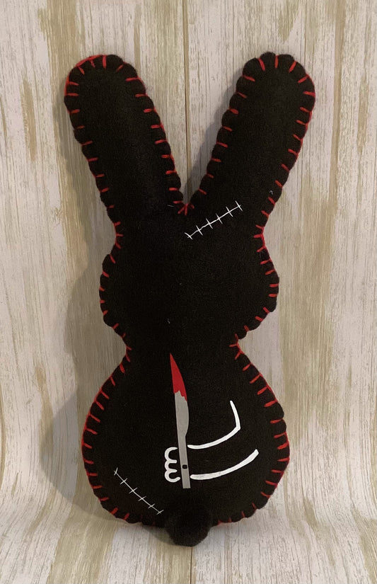 Psycho Killer Bunny Holding a Bloody Knife behind its back! Made to order & Personalizable