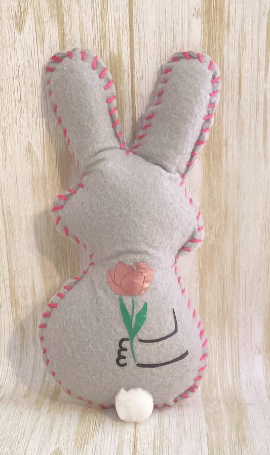 Large Handmade Grey Zombie bunny Plush - Creepy easter bunny - made to order