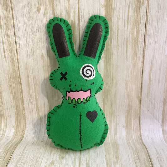 Large Creepy Green Zombie Bunny Plush – Personalized | With or Without Weapon
