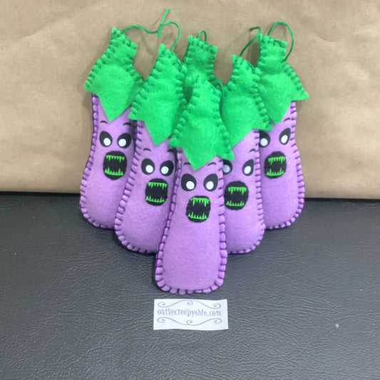 Handmade killer purple egg-plant creature