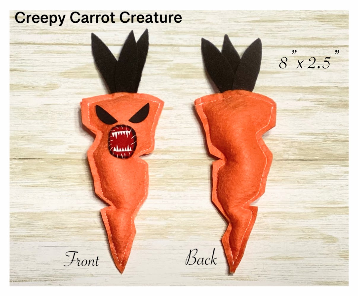 Handmade Creepy Orange Carrot Creature - Made to order