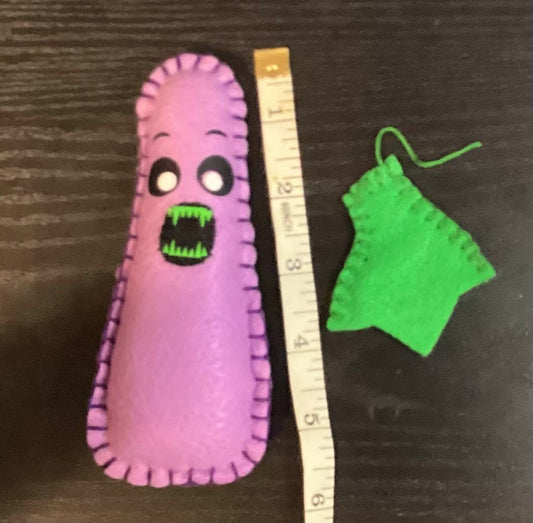 Creepy Eggplant Creature – Easter basket filler, Handmade Felt Plush - Ready to Ship