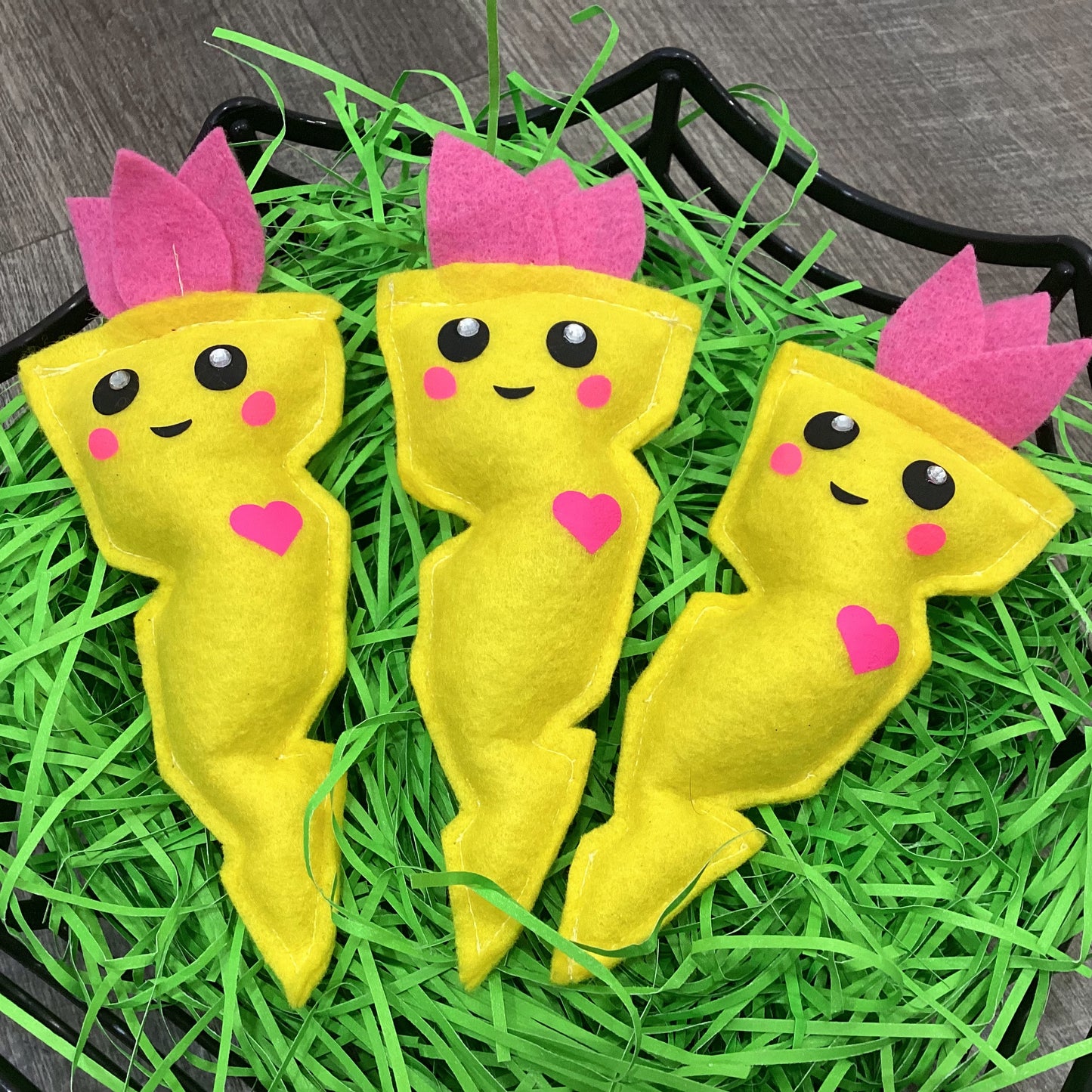 Handmade Sweet & Cute Yellow felt Carrot plush for your easter basket.