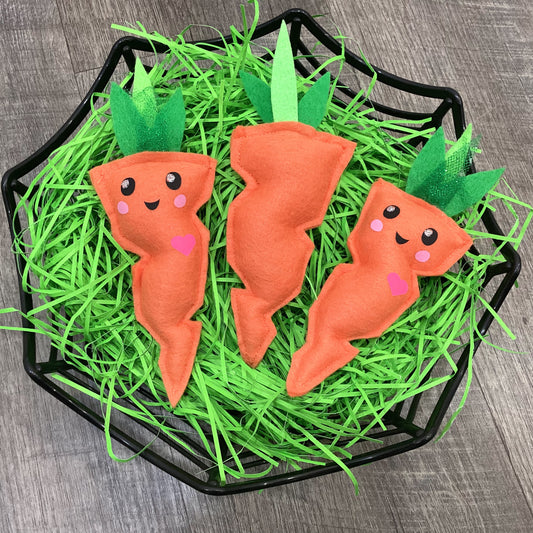 Handmade Sweet & Cute Orange felt Carrot plush for your easter basket.