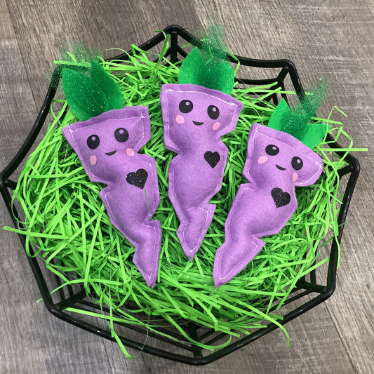 Handmade Sweet & Cute purple felt Carrot plush for your easter basket.