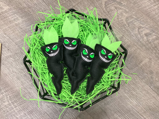 Handmade Creepy Black Carrot Creature - Made to order
