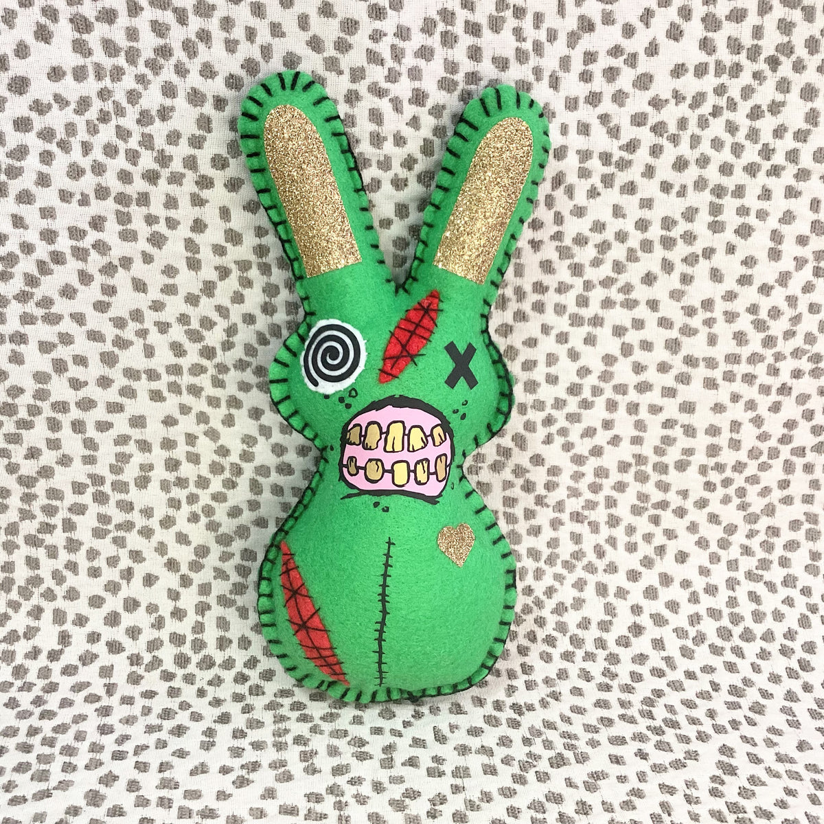 Large Creepy Green Zombie Bunny Plush – Personalized | With or Without Weapon