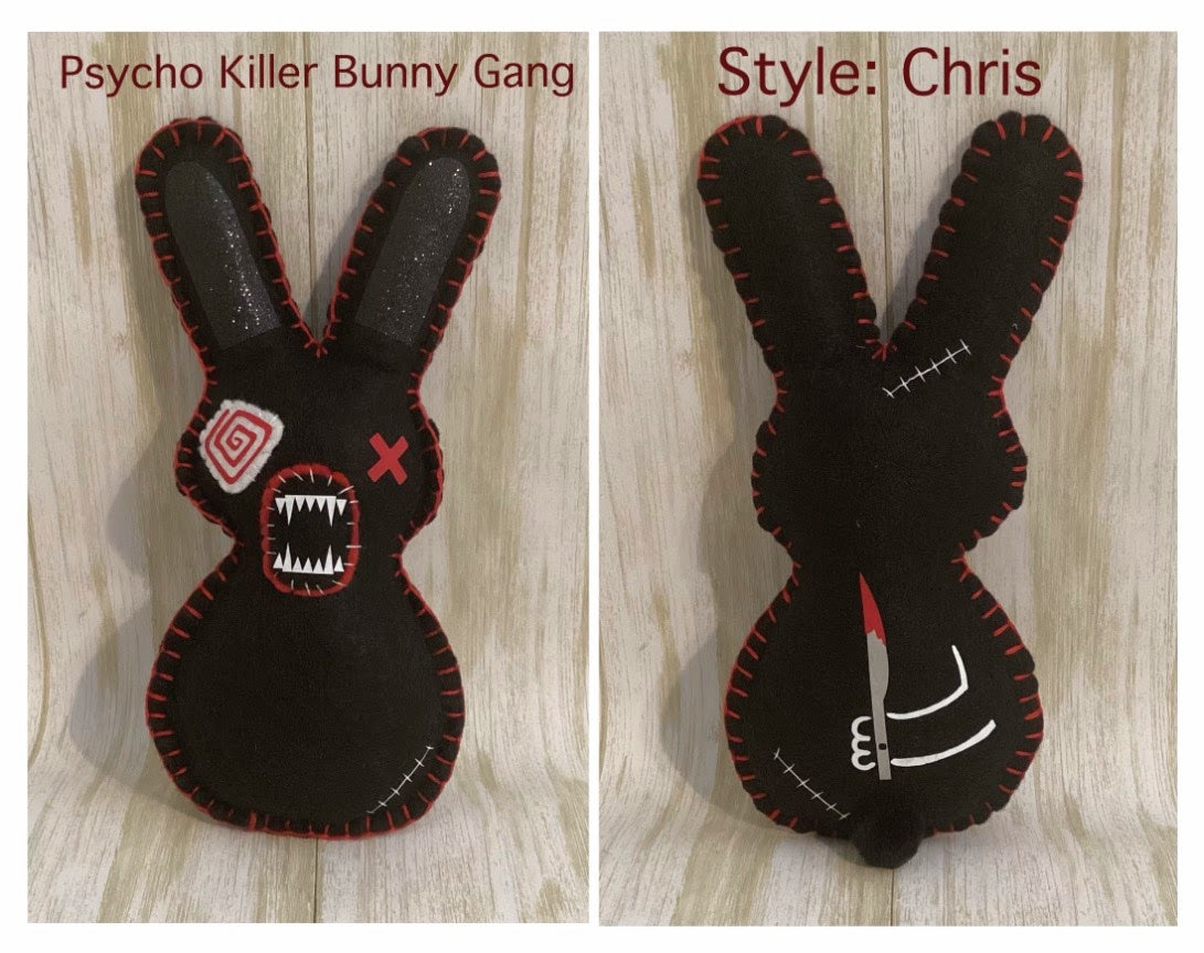 Psycho Killer Bunny Gang - Bob - He holds a hatchet behind his back. Made to order - Personalizable (Copy)
