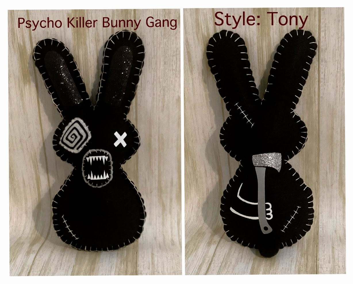 Psycho Killer Bunny Gang - Bob - He holds a hatchet behind his back. Made to order - Personalizable (Copy)