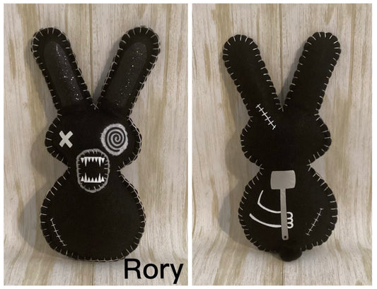 Psycho Killer Bunny Gang - Rory - He holds a sledge hammer behind his back. Made to order