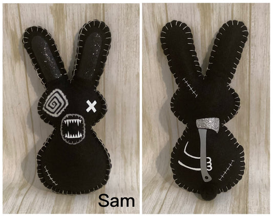 Psycho Killer Bunny Gang - Chris - He holds a bloody knife behind his back. Made to order