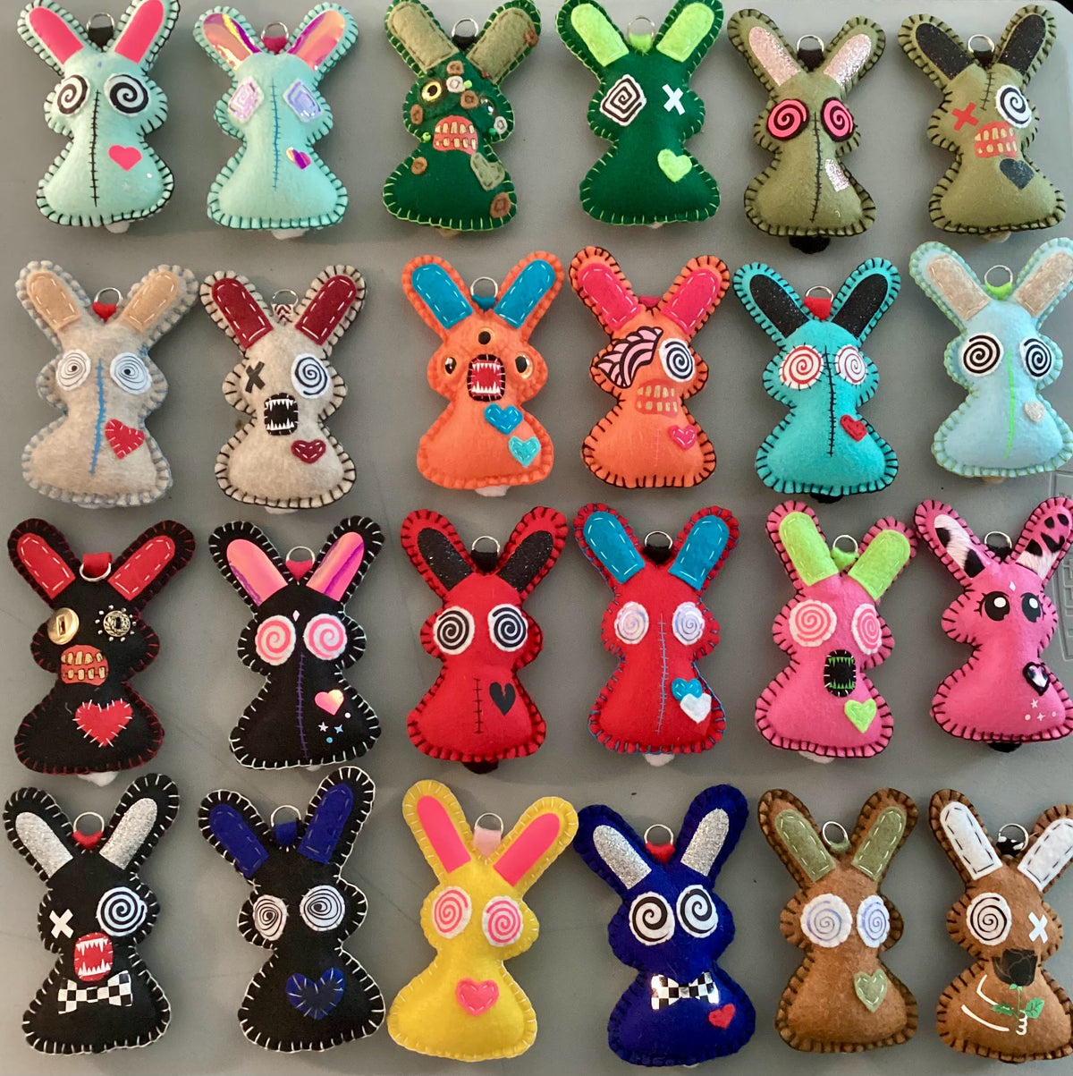 OOAK Mini Bunny Plush keychain / bag charm - Handmade - Ready to ship