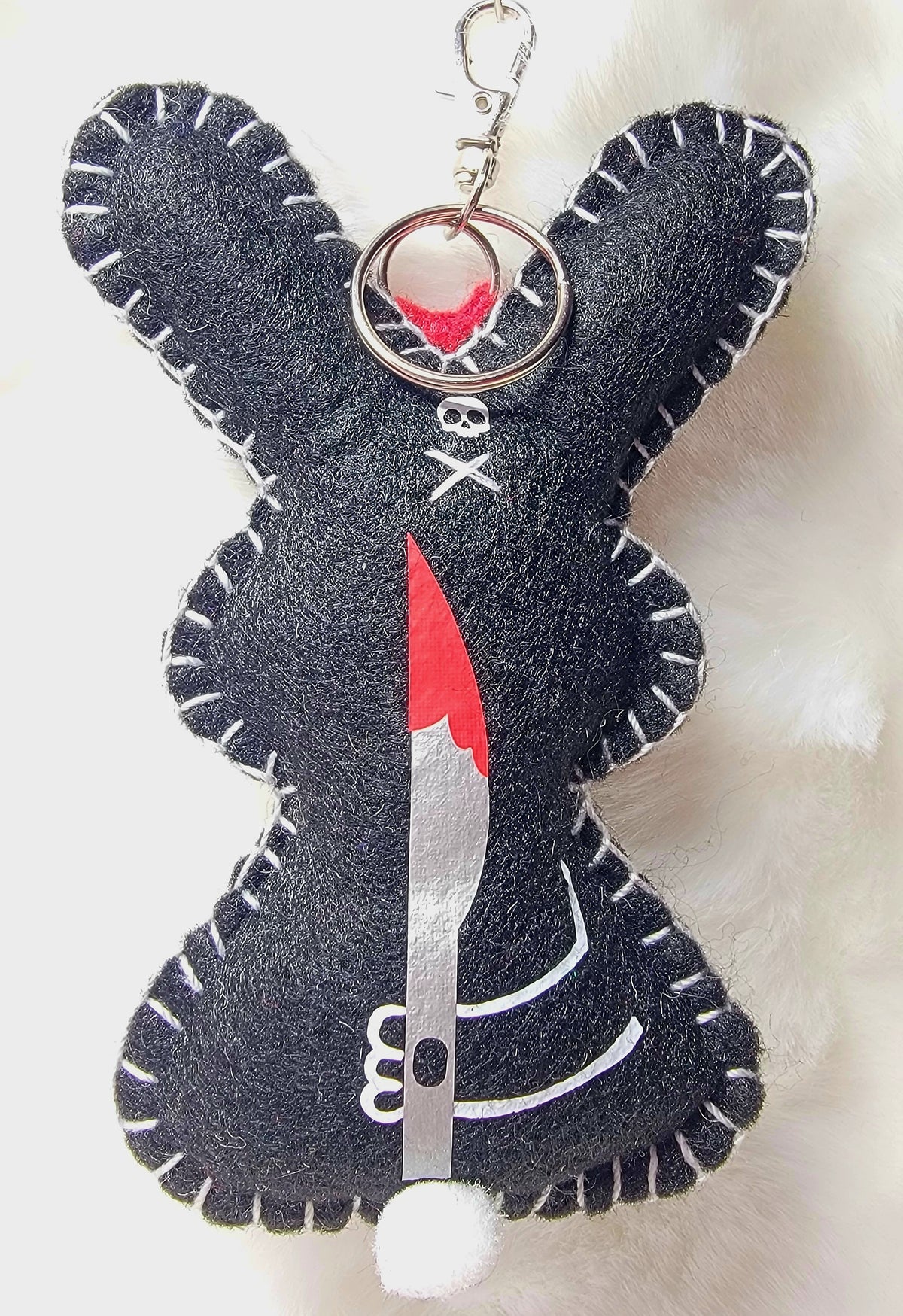 OOAK Mini Bunny Plush keychain / bag charm - Handmade - Ready to ship