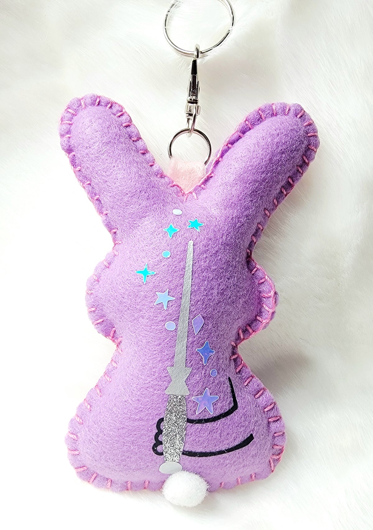 OOAK Mini Bunny Plush keychain / bag charm - Handmade - Ready to ship