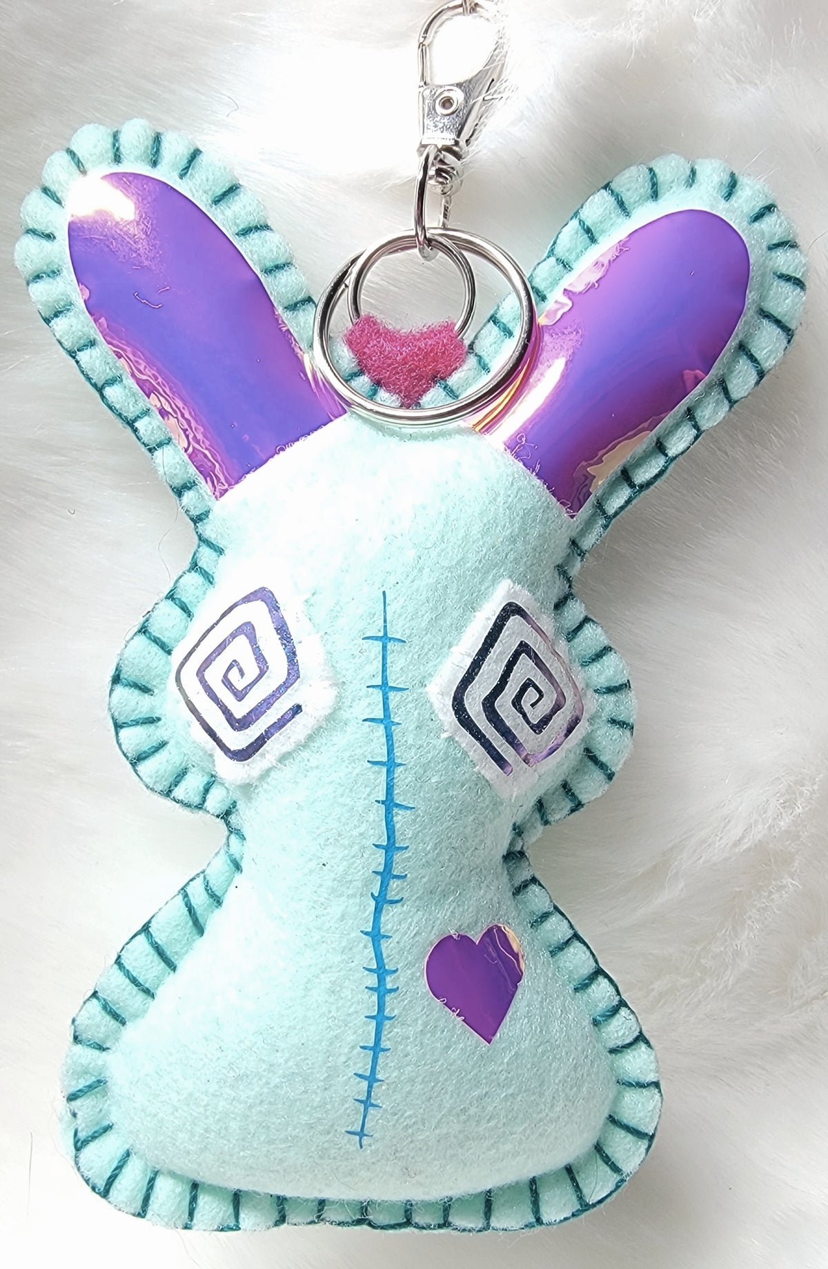OOAK Mini Bunny Plush keychain / bag charm - Handmade - Ready to ship