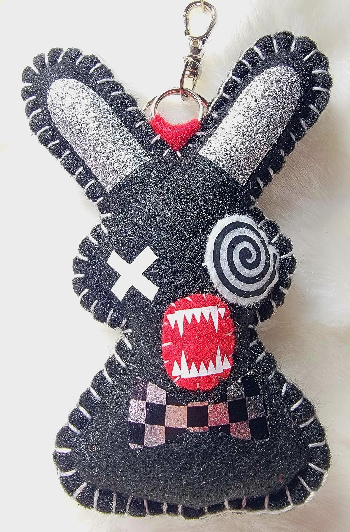 OOAK Mini Bunny Plush keychain / bag charm - Handmade - Ready to ship