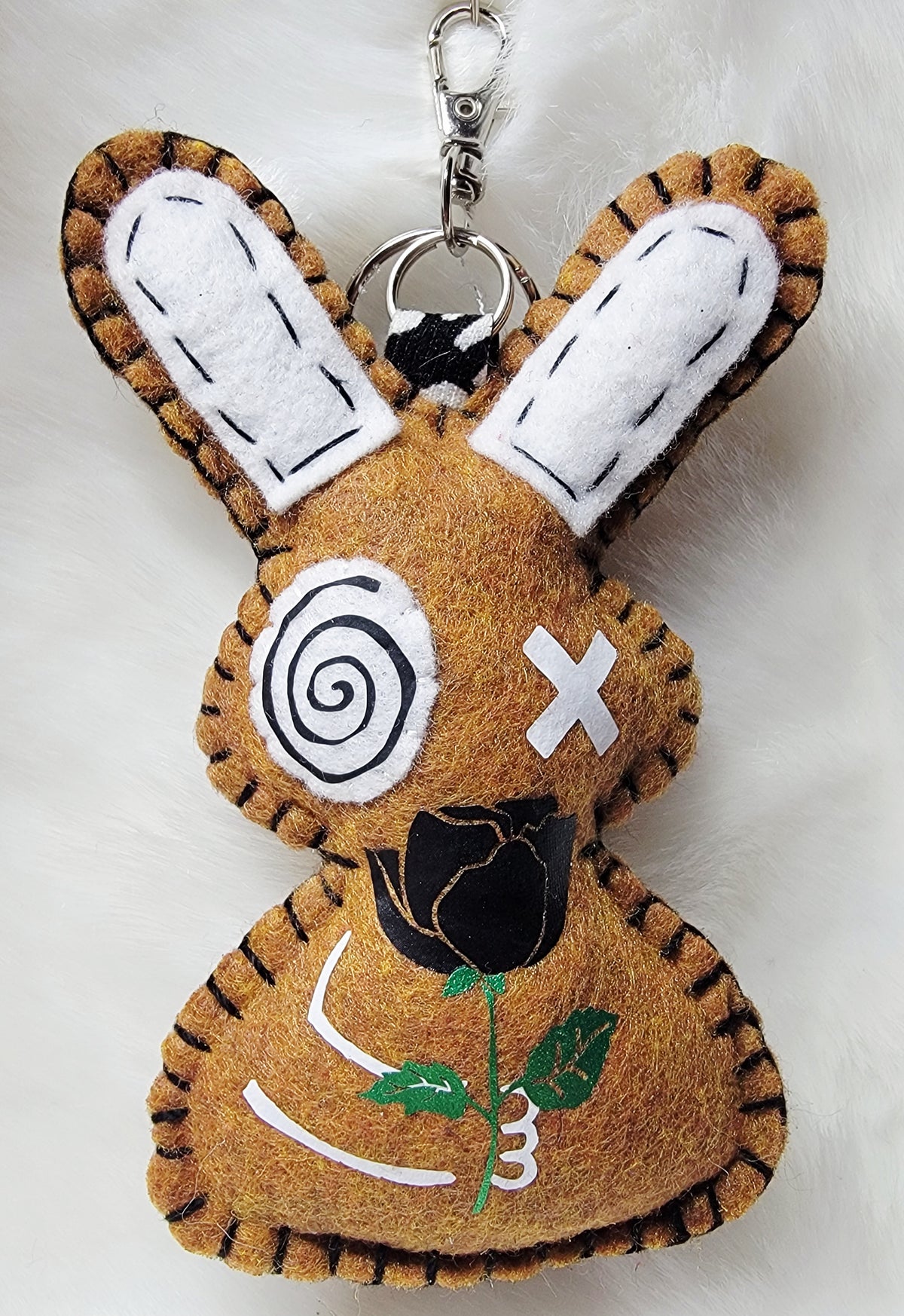 OOAK Mini Bunny Plush keychain / bag charm - Handmade - Ready to ship