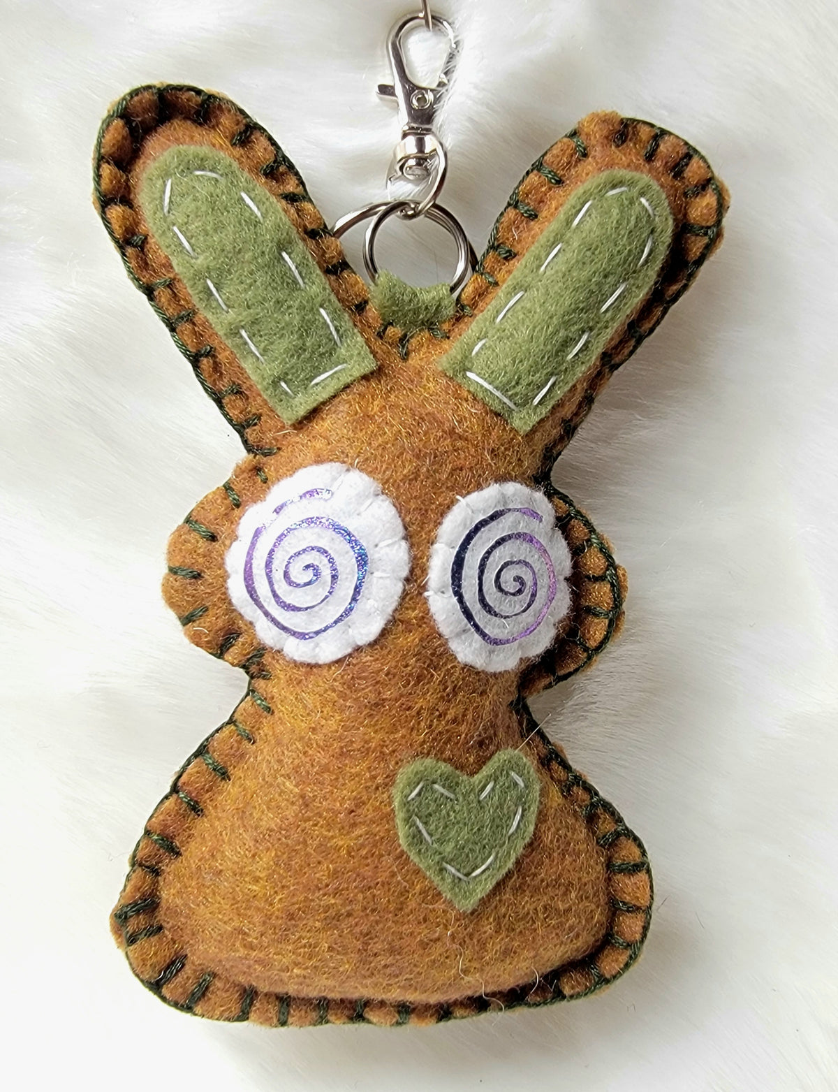 OOAK Mini magic wand Bunny Plush keychain / bag charm - Handmade - Ready to ship